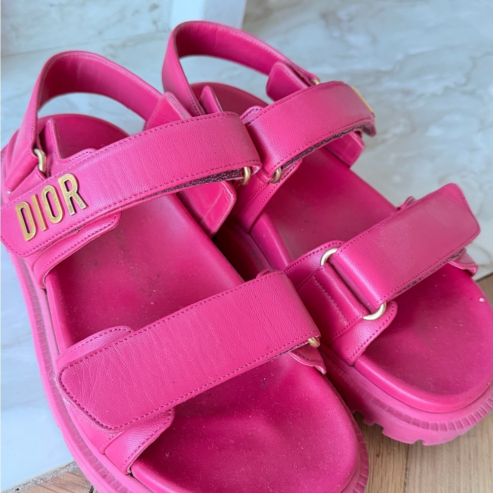 Christian Dior Fuchsia Strap Sandals - Picture 3 of 5